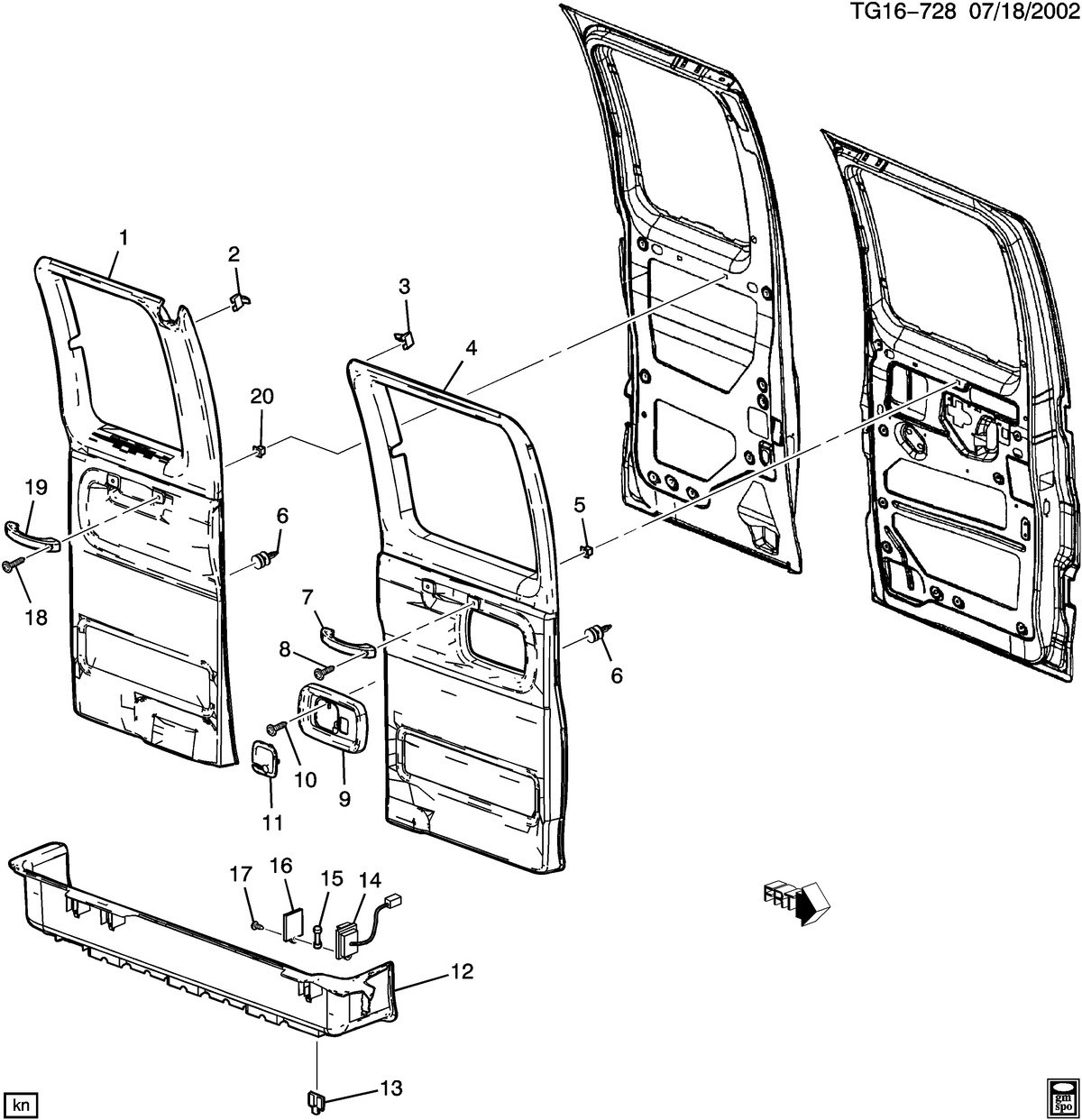 純正部品 03-23 GMC サバナ シボレー エクスプレス リア 左側 ドア ステップ マット 25756953 Rear LH Side Door Step Mat GMC SAVANA chevrolet express
