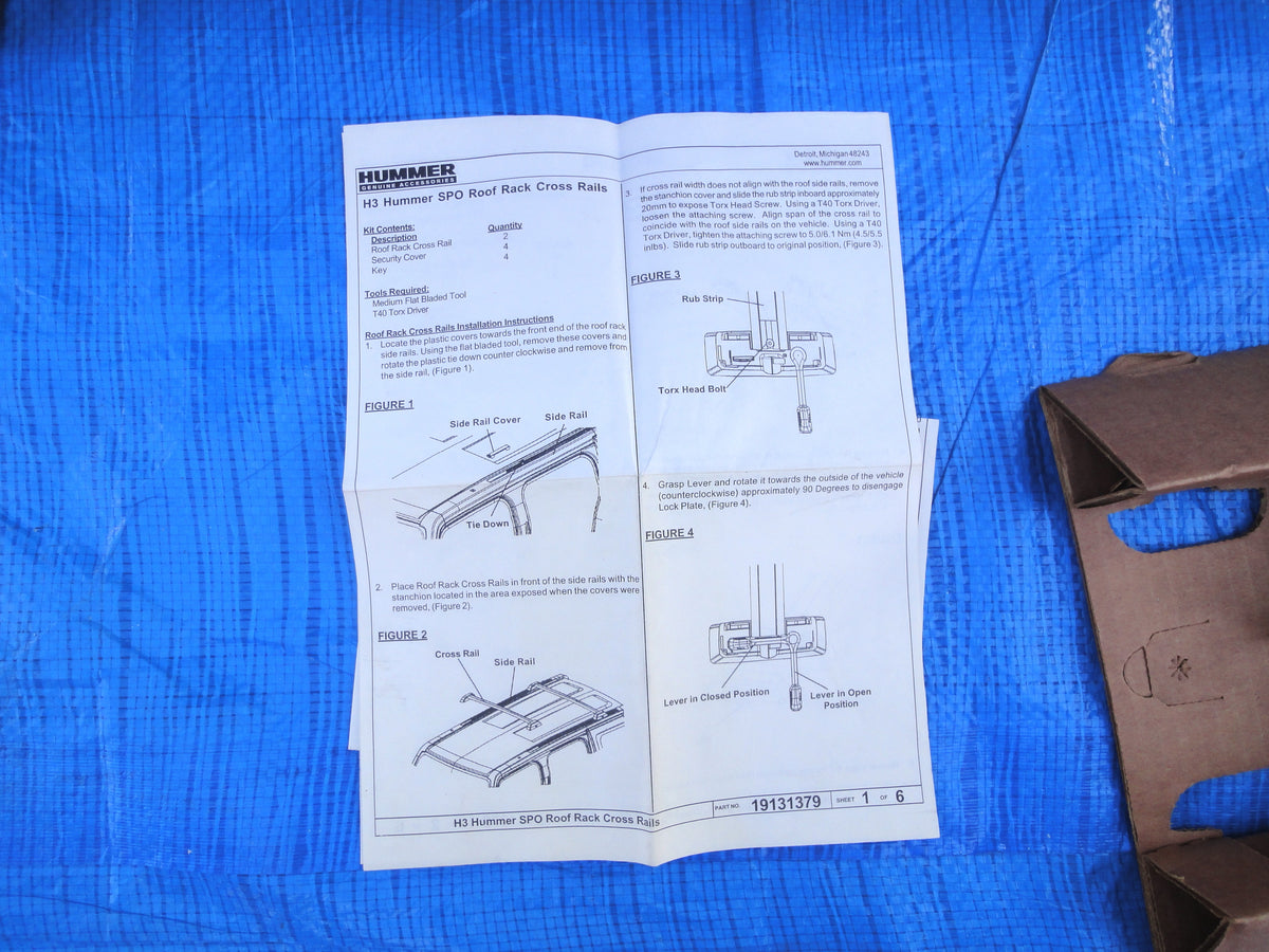 純正部品 06-10 ハマー H3  H3T ルーフ レール パッケージ 荷物 キャリア  12498493 Luggage Roof Rail Package Luggage Carrier  Hummer H3  H3T
